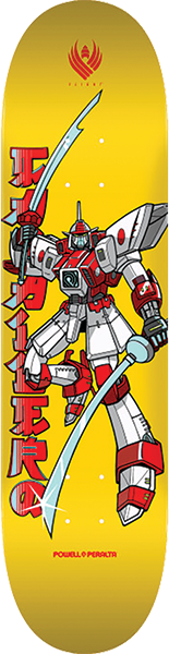 Powell Peralta Caballero Gundam 8.25 Yellow Flight 243 Shape Skateboard Deck