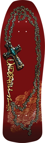 Powell Peralta Ray Underhill Cross Reissue Skateboard Deck Burgundy/Gold Foil - 9.9 x 31.5