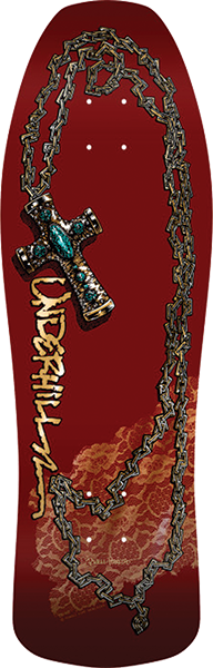 Powell Peralta Ray Underhill Cross Reissue Skateboard Deck Burgundy/Gold Foil - 9.9 x 31.5