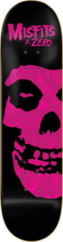 Zero Skateboards Misfits Fiend Skull Neon Pink Skateboard Deck