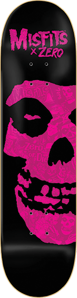 Zero Skateboards Misfits Fiend Skull Neon Pink Skateboard Deck