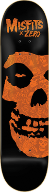 Zero Skateboards Misfits Fiend Skull Neon Orange Skateboard Deck