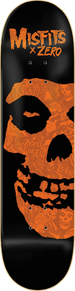 Zero Skateboards Misfits Fiend Skull Neon Orange Skateboard Deck