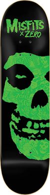 Zero Skateboards Misfits Fiend Skull Neon Green Skateboard Deck