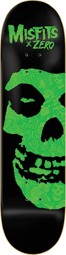 Zero Skateboards Misfits Fiend Skull Neon Green Skateboard Deck