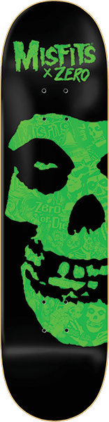 Zero Skateboards Misfits Fiend Skull Neon Green Skateboard Deck